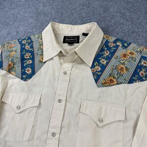 Vintage High Noon Shirt Mens XLT Floral Western Cowboy Pearl Snap Front 90s